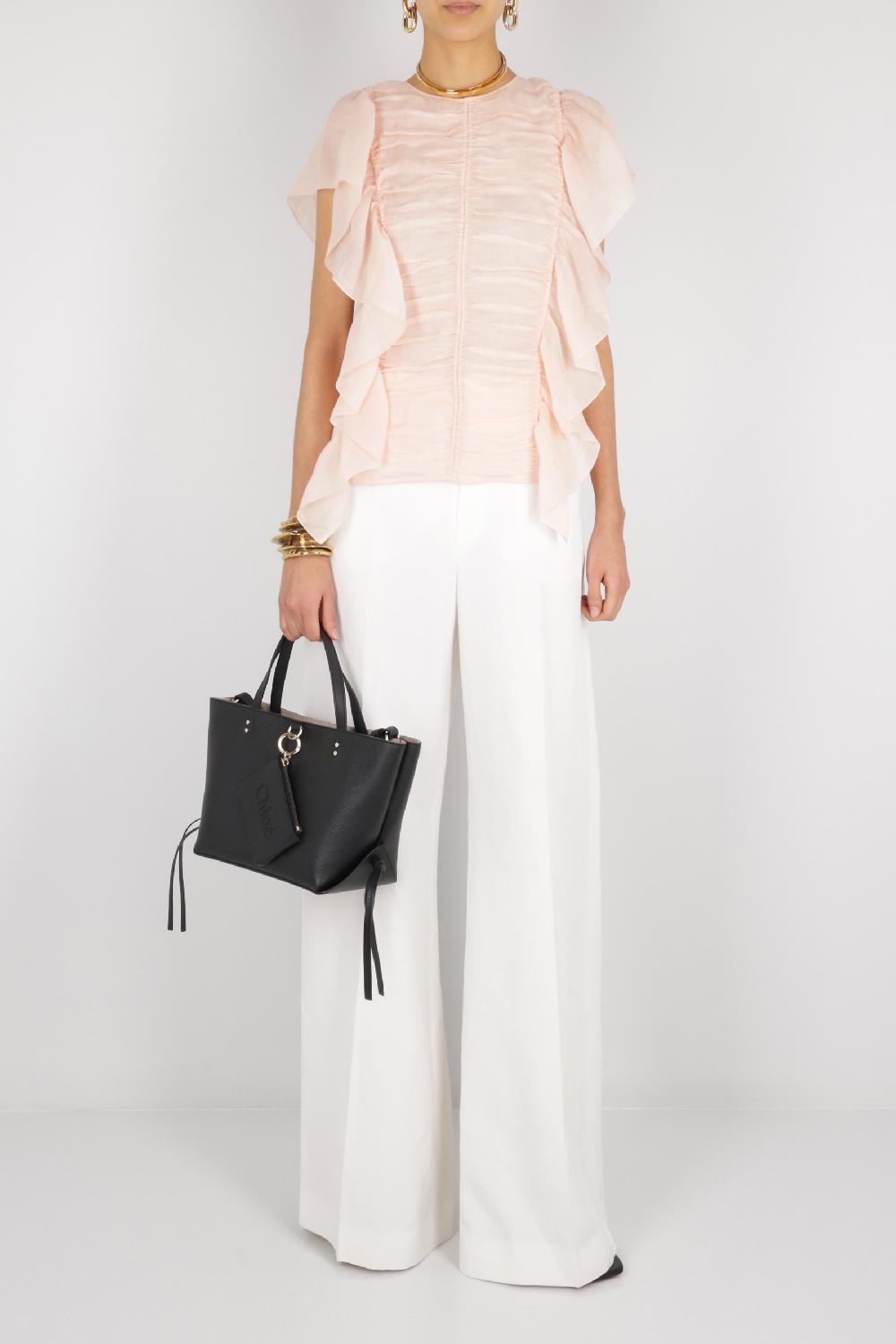 CHLOÉ Blusa Smanicata In Tela Con Rouches