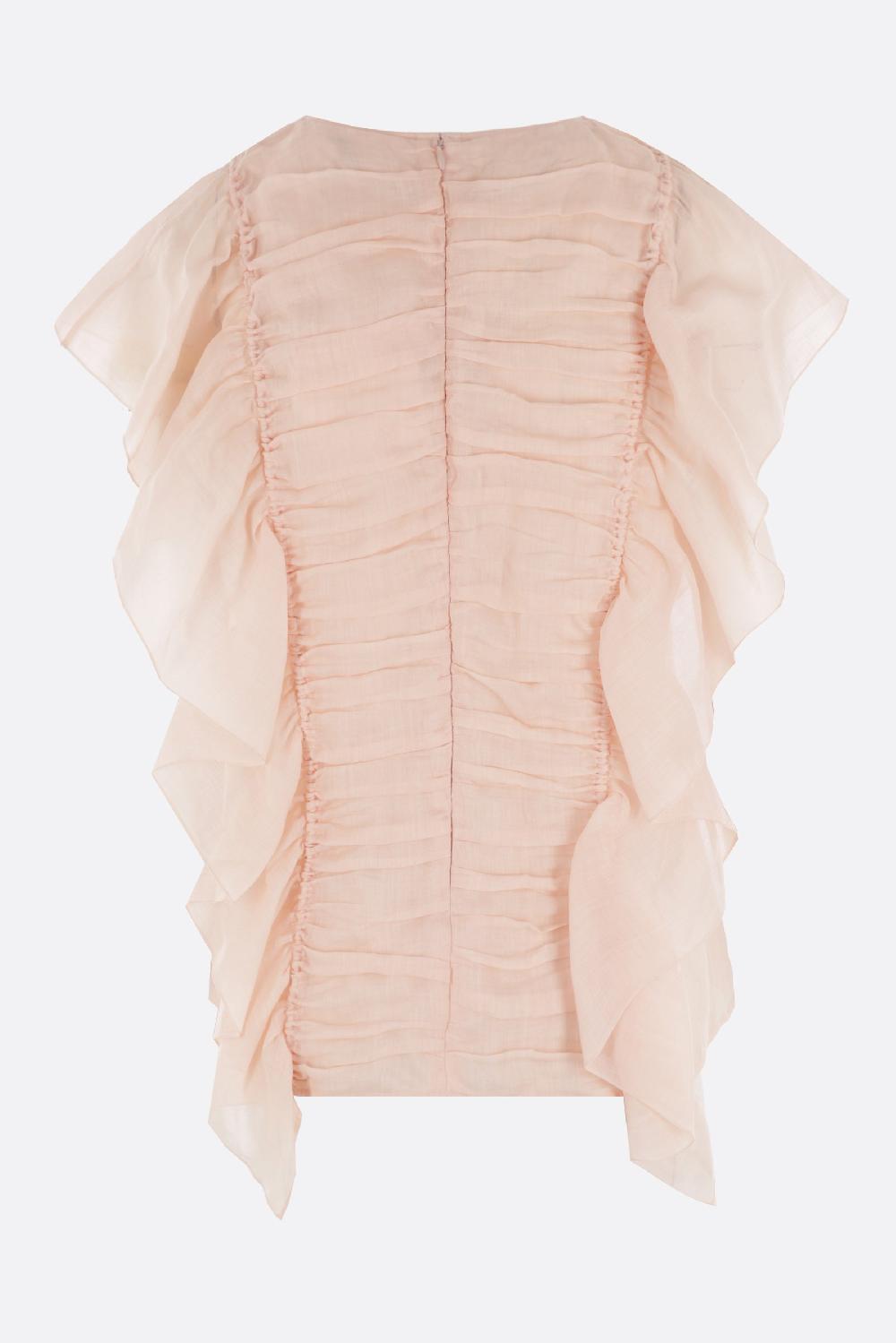 CHLOÉ Blusa Smanicata In Tela Con Rouches