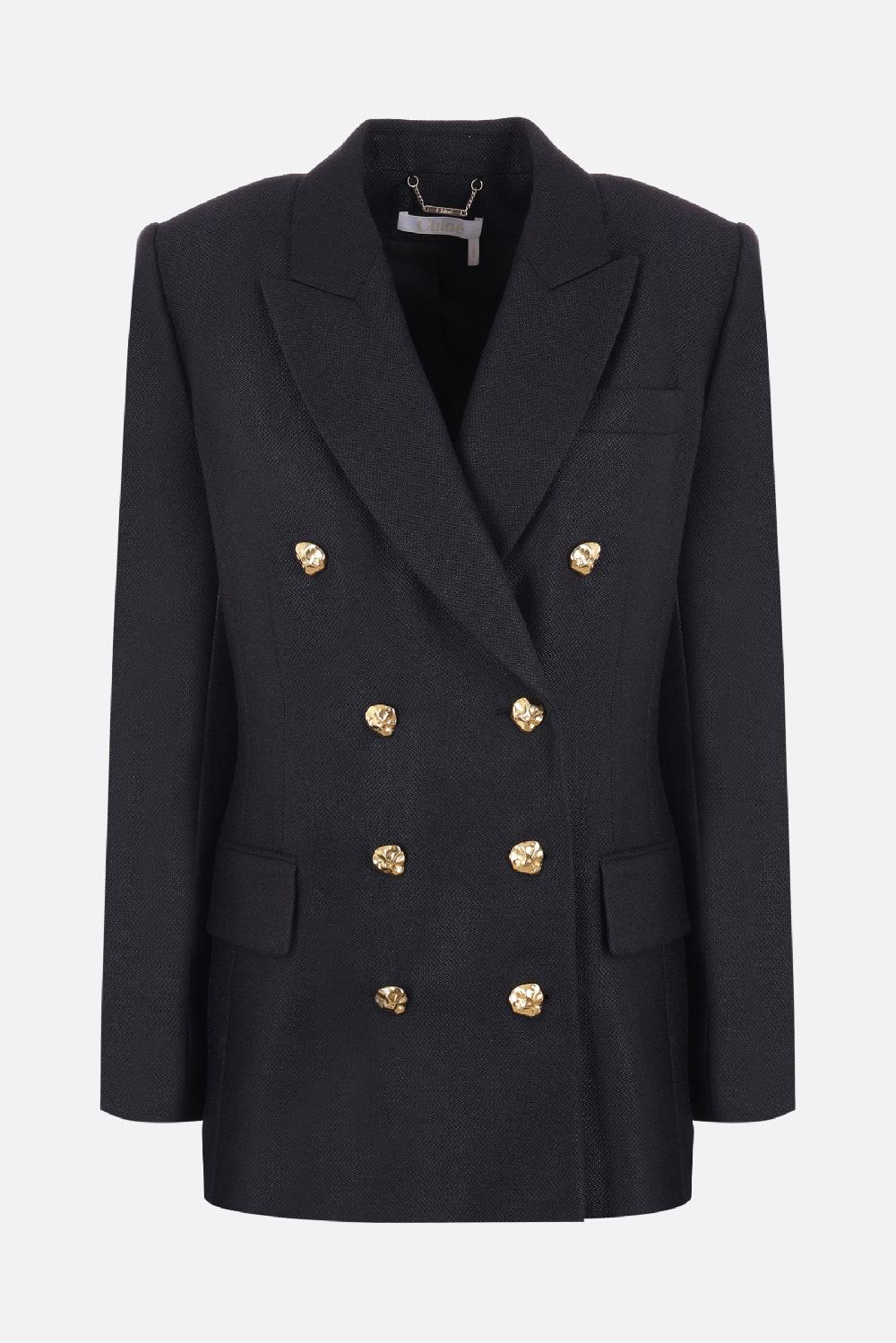 CHLOÉ giacca doppiopetto in seta e lana