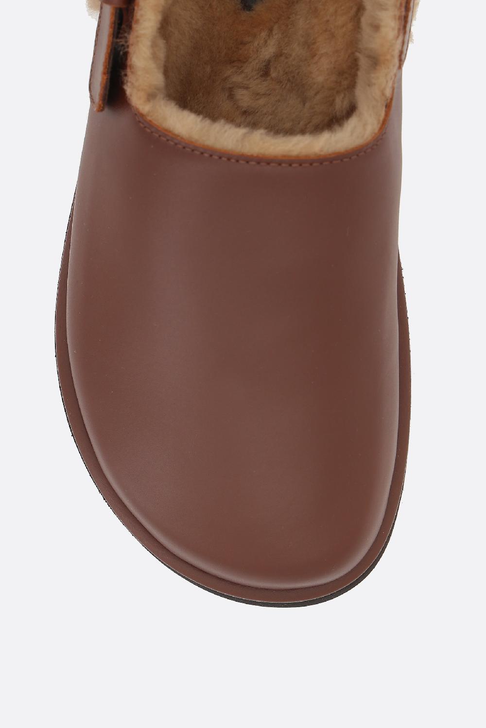 CHLOÉ Mule Flat Nil In Pelle Liscia E Shearling