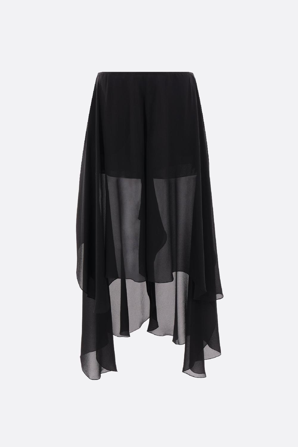 CHLOÉ pantalone corto asimmetrico in georgette