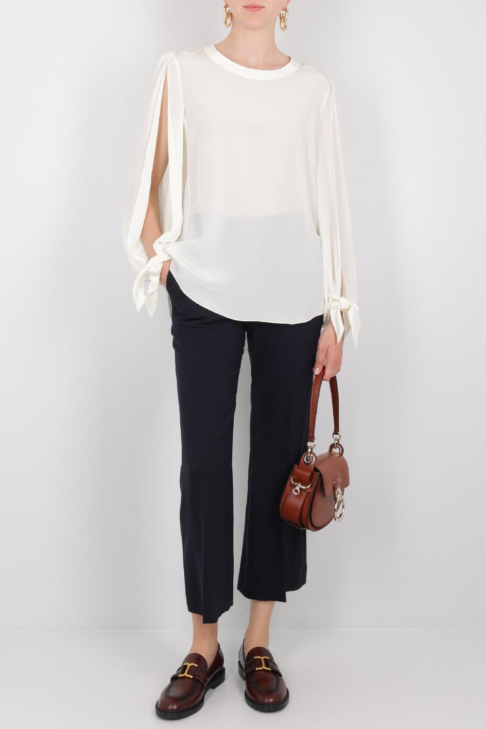 CHLOÉ Pantalone Flare In Grain De Poudre Stretch