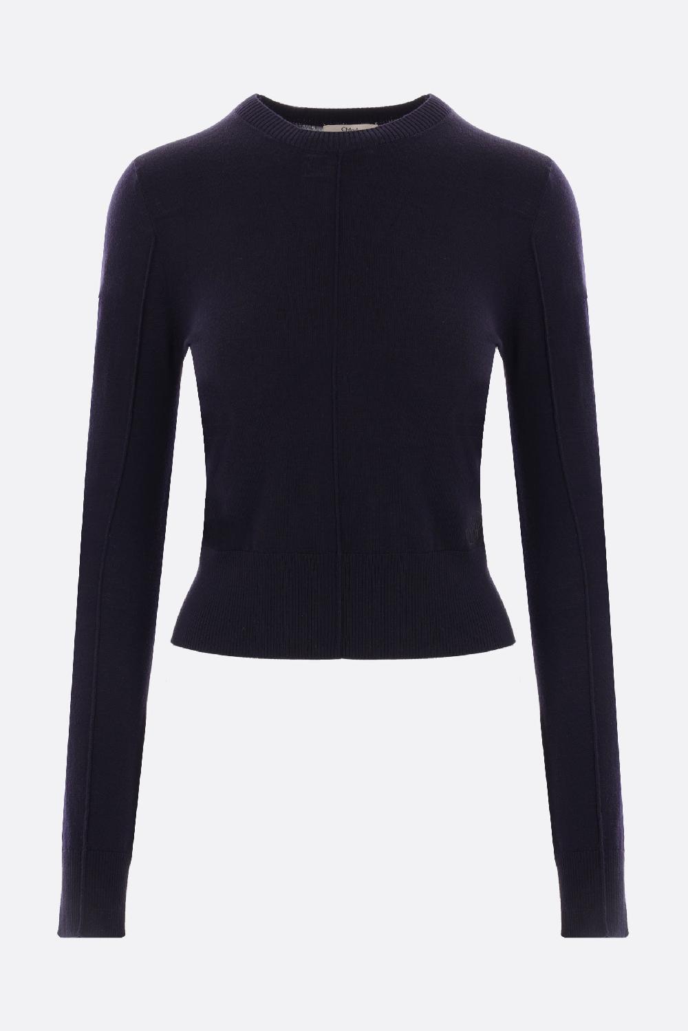 CHLOÉ pullover in lana ricamo logo
