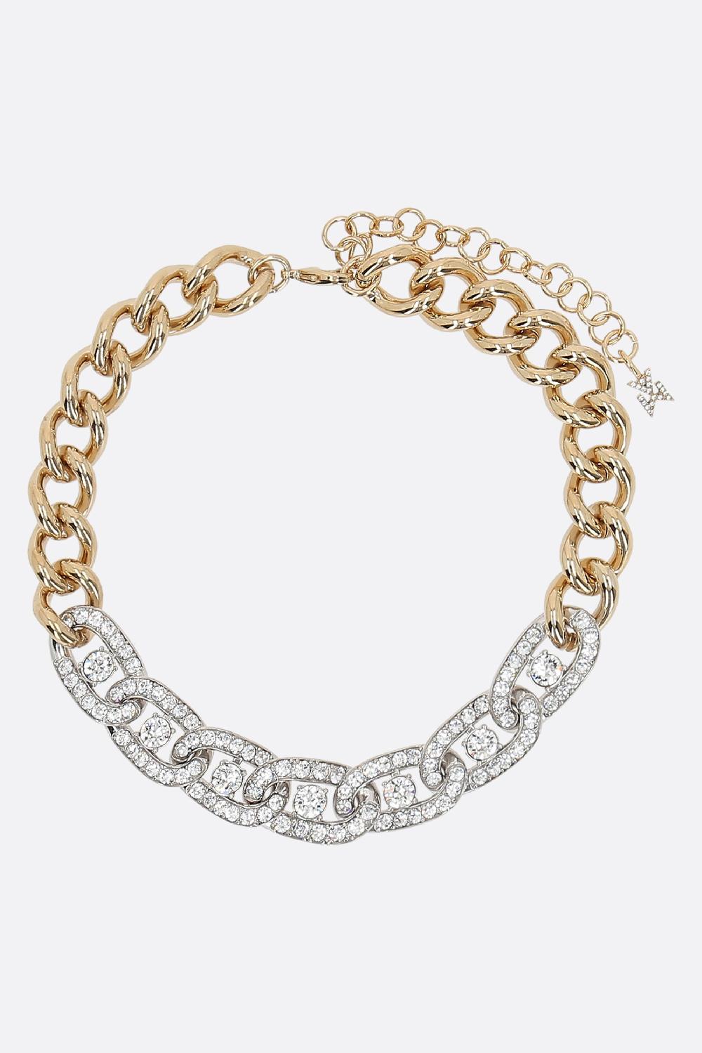 AMINA MUADDI choker a catena Matthew in metallo con cristalli