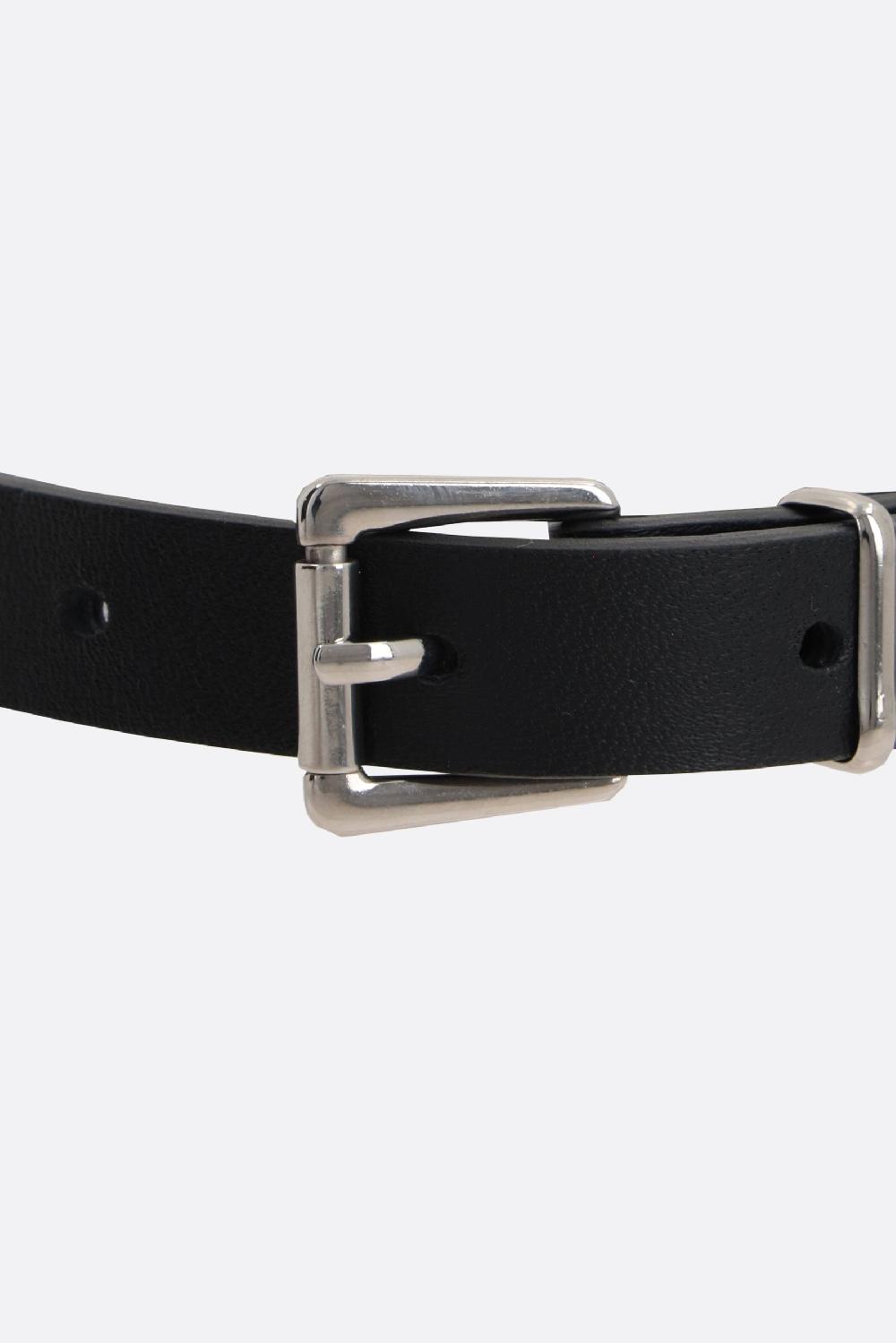 ALESSANDRA RICH Choker In Pelle Con Pendenti A Cuore