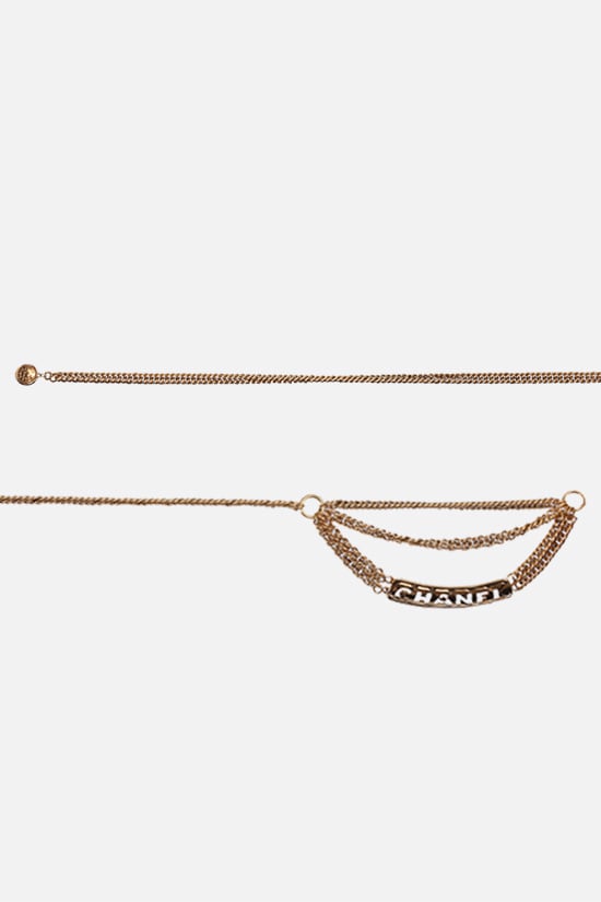 CHANEL VINTAGE WOMAN Cintura A Catena In Metallo Con Logo