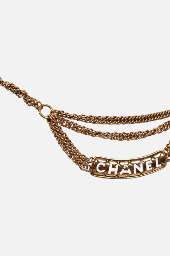 CHANEL VINTAGE WOMAN Cintura A Catena In Metallo Con Logo