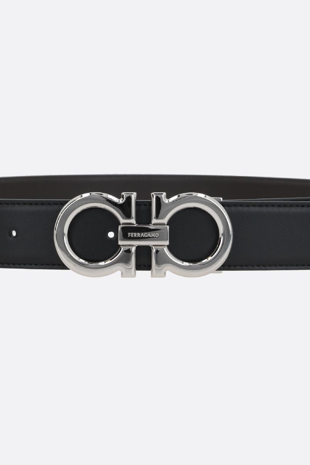 FERRAGAMO Cintura Reversibile Gancini In Pelle Liscia