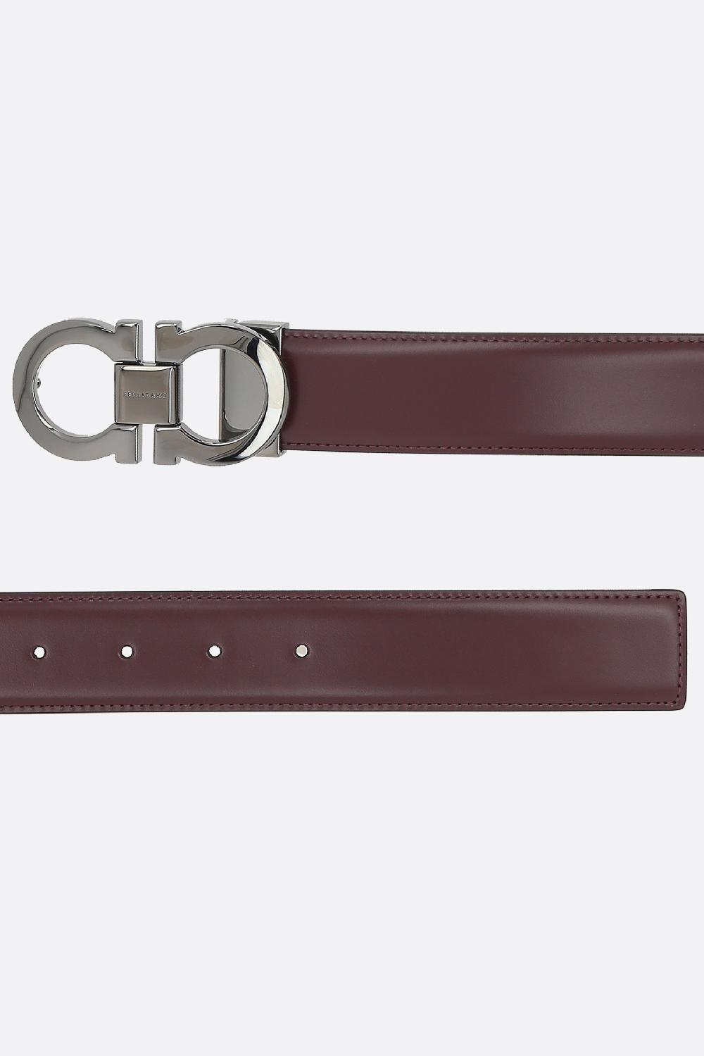 FERRAGAMO Cintura Reversibile Gancini In Pelle Lucida