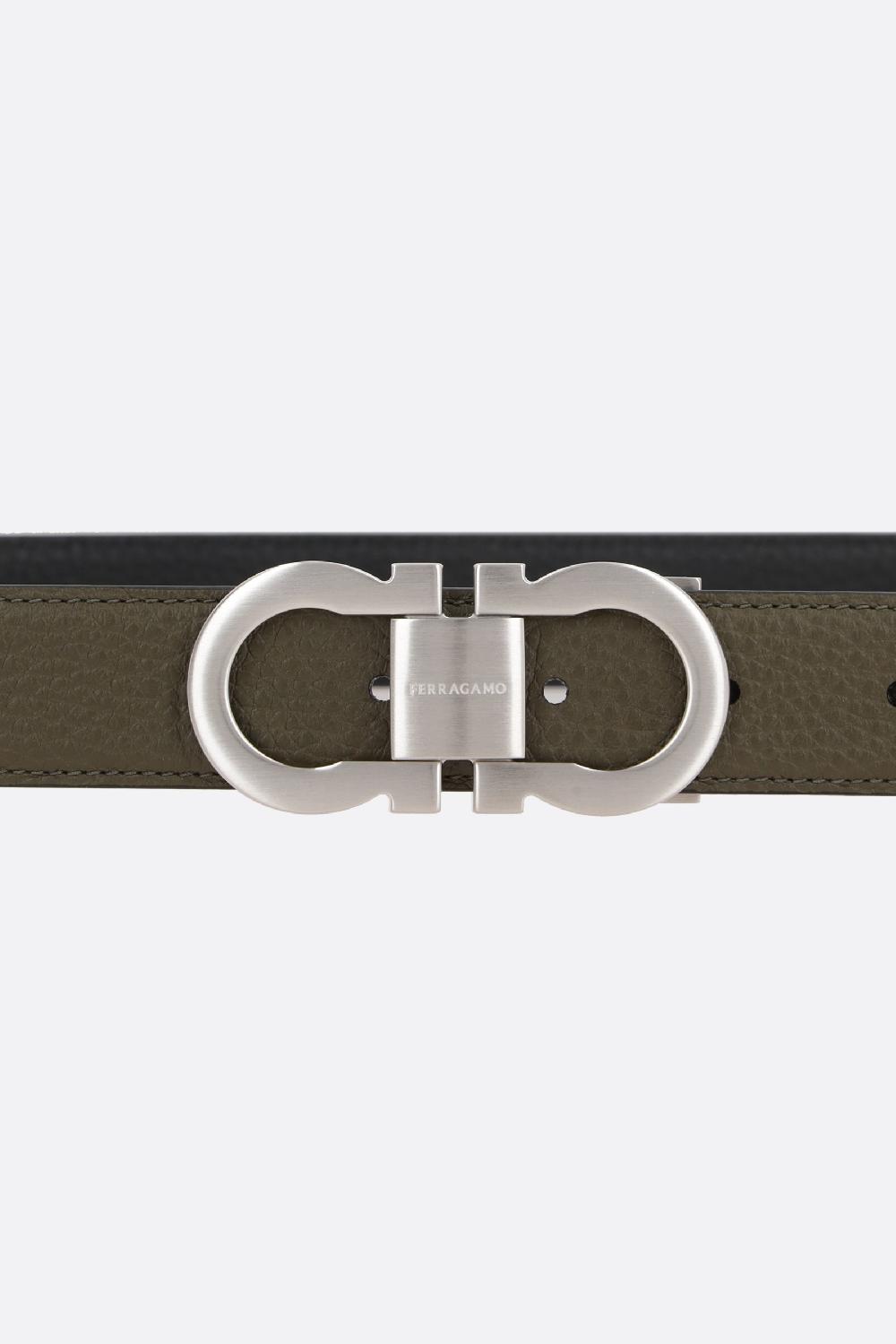 FERRAGAMO Cintura Reversibile Gancini In Pelle Martellata