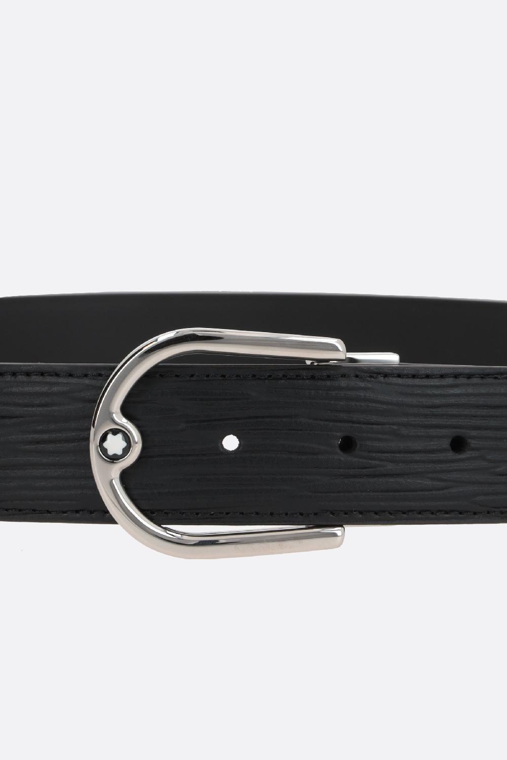 MONTBLANC Cintura Reversibile In Pelle Liscia E Texturizzata