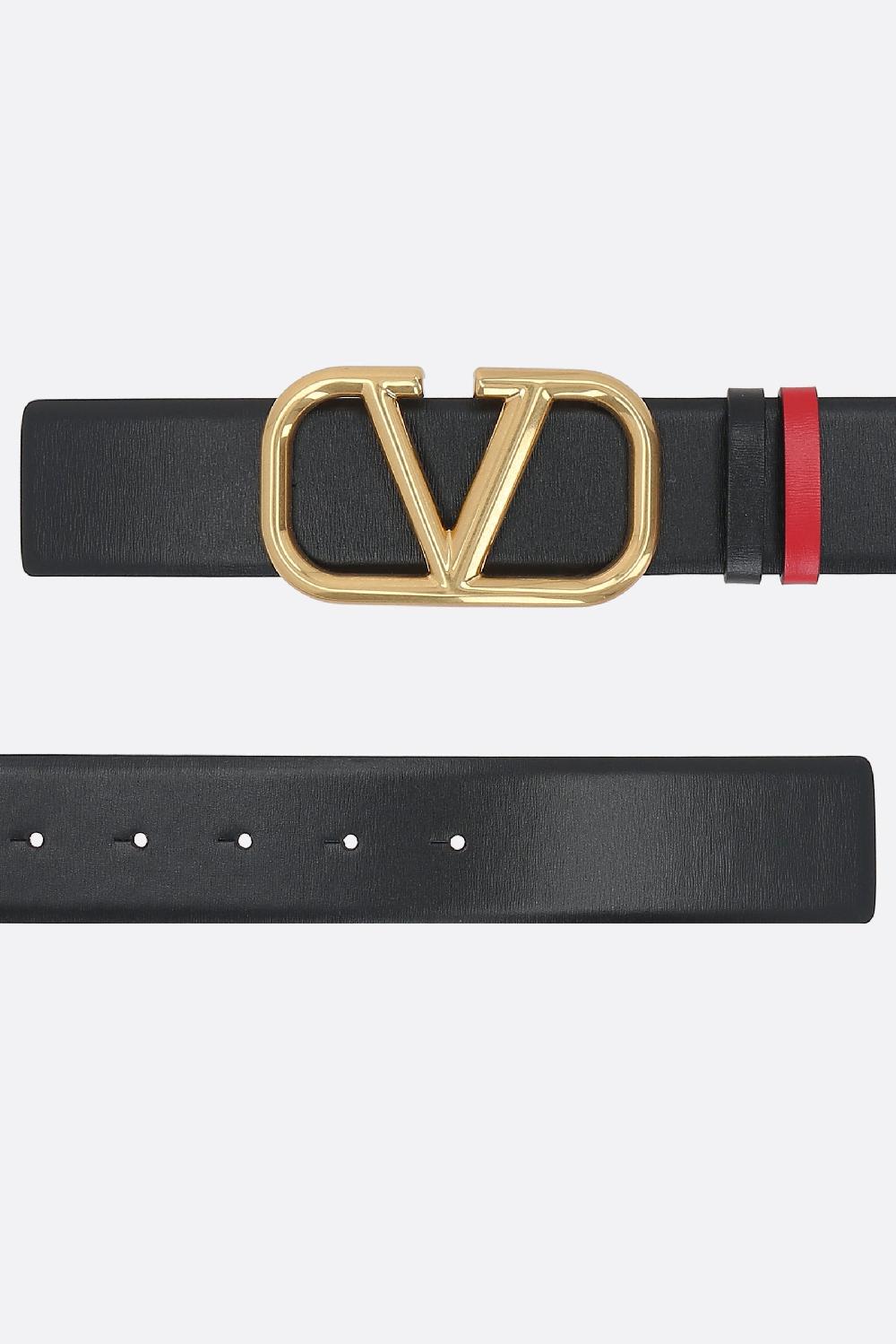 VALENTINO GARAVANI Cintura Reversibile VLogo Signature In Pelle Liscia