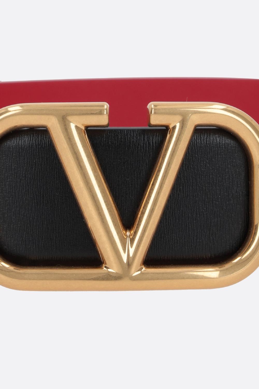 VALENTINO GARAVANI Cintura Reversibile VLogo Signature In Pelle Liscia