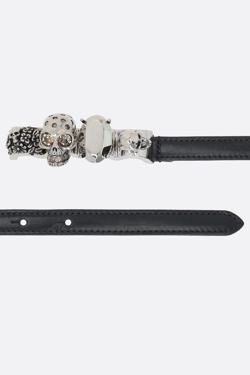 ALEXANDER McQUEEN Cintura Sottile The Knuckle In Pelle Liscia