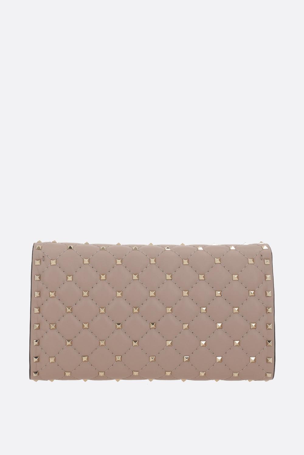 VALENTINO GARAVANI Clutch Con Catena Rockstud Spike In Nappa Matelassé