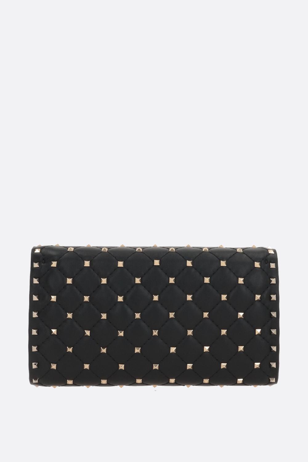 VALENTINO GARAVANI Clutch Con Catena Rockstud Spike In Nappa Matelassé