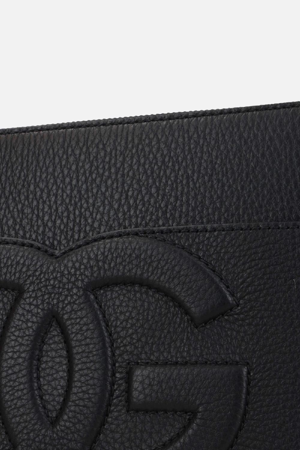 DOLCE & GABBANA Clutch Media In Pelle Martellata Ricamo DG