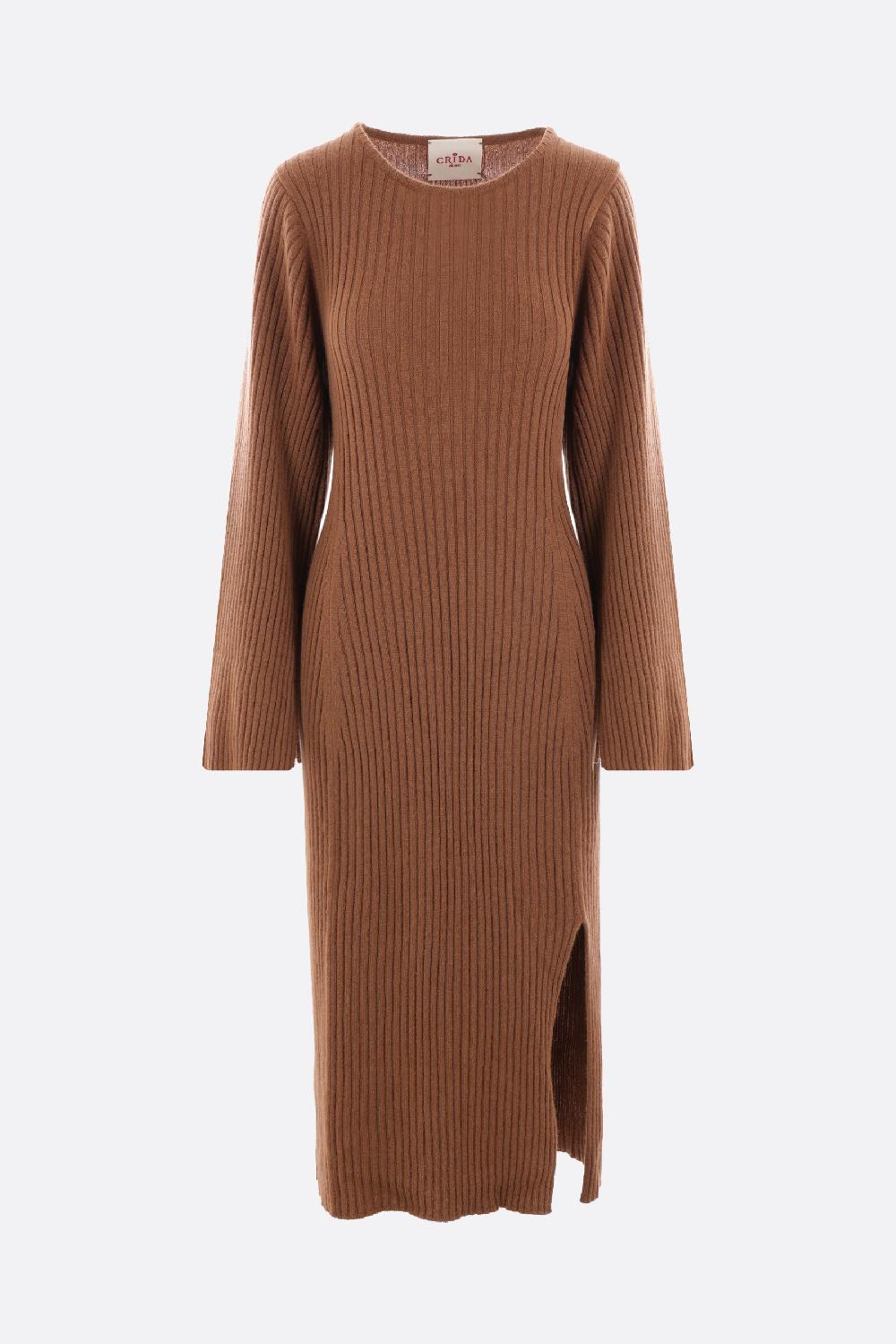 CRIDA abito midi Asiago in maglia di cashmere