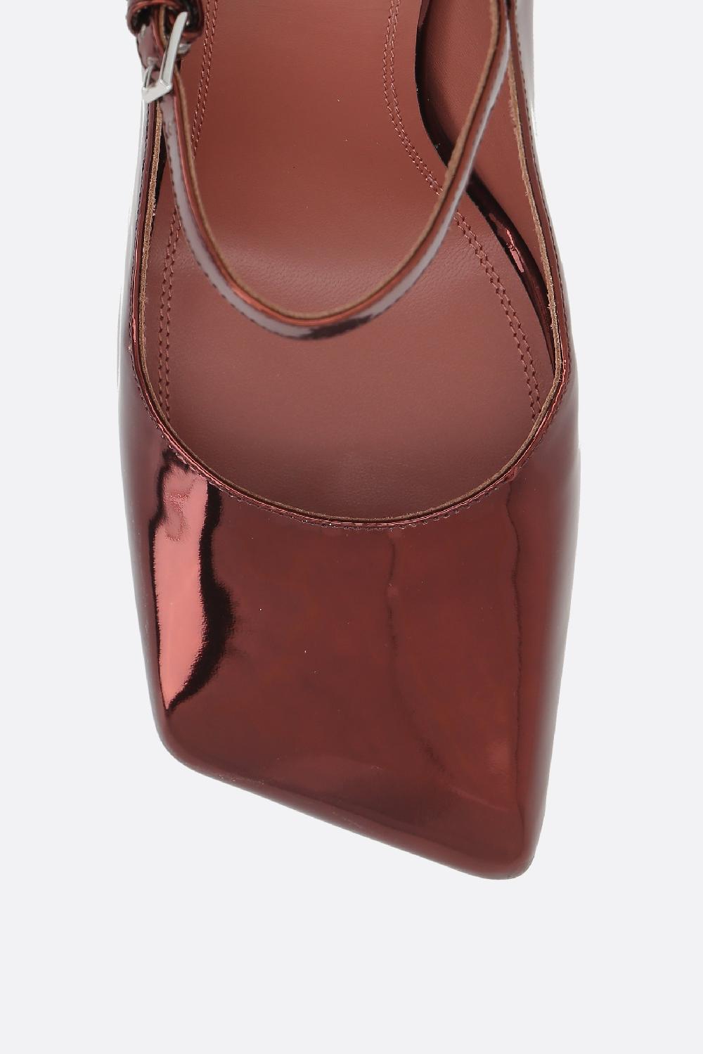 AMINA MUADDI Décolleté Mary-jane Charlotte In Pelle Effetto Specchio