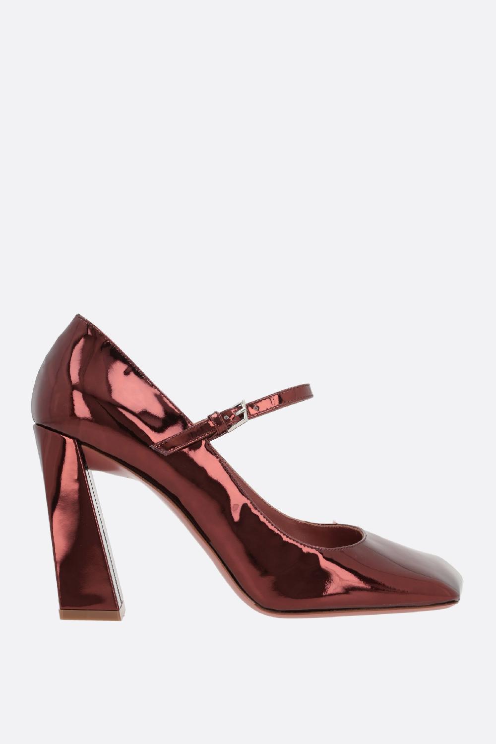 AMINA MUADDI décolleté mary-jane Charlotte in pelle effetto specchio