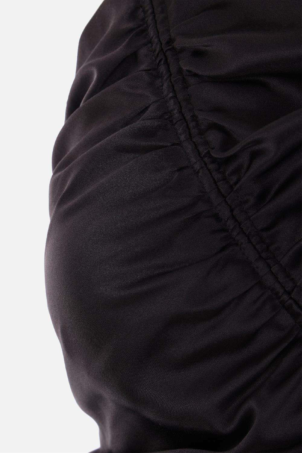 DEL CORE Abito Smanicato In Raso Drappeggiato