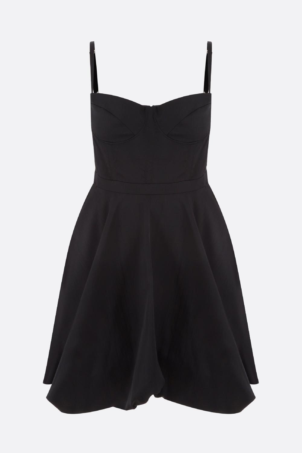 DEL CORE miniabito bustier in flat nylon froissé