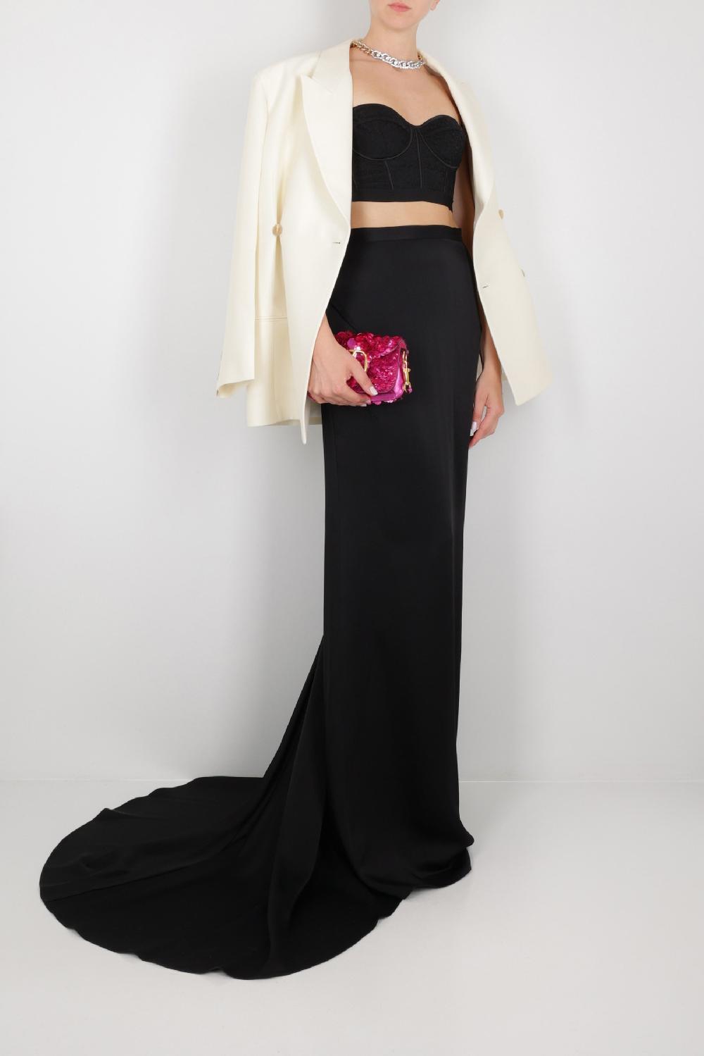 DEL CORE Top Cropped Bustier In Pizzo