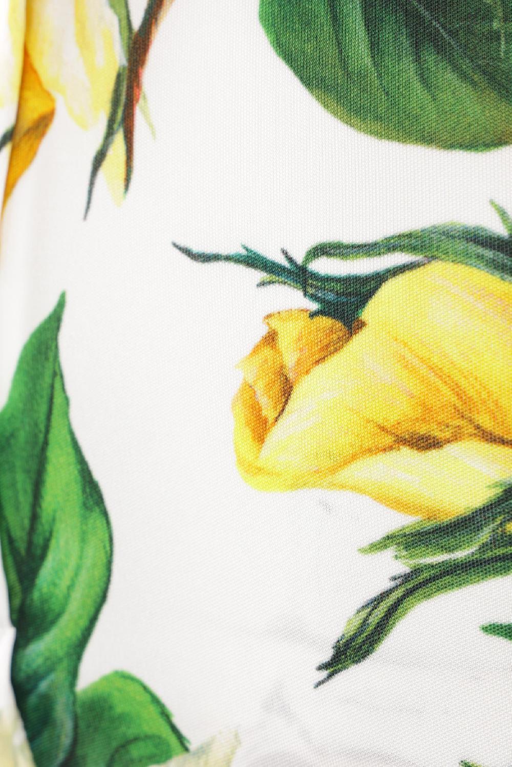 DOLCE & GABBANA Abito In Viscosa Stampa Rose Gialle