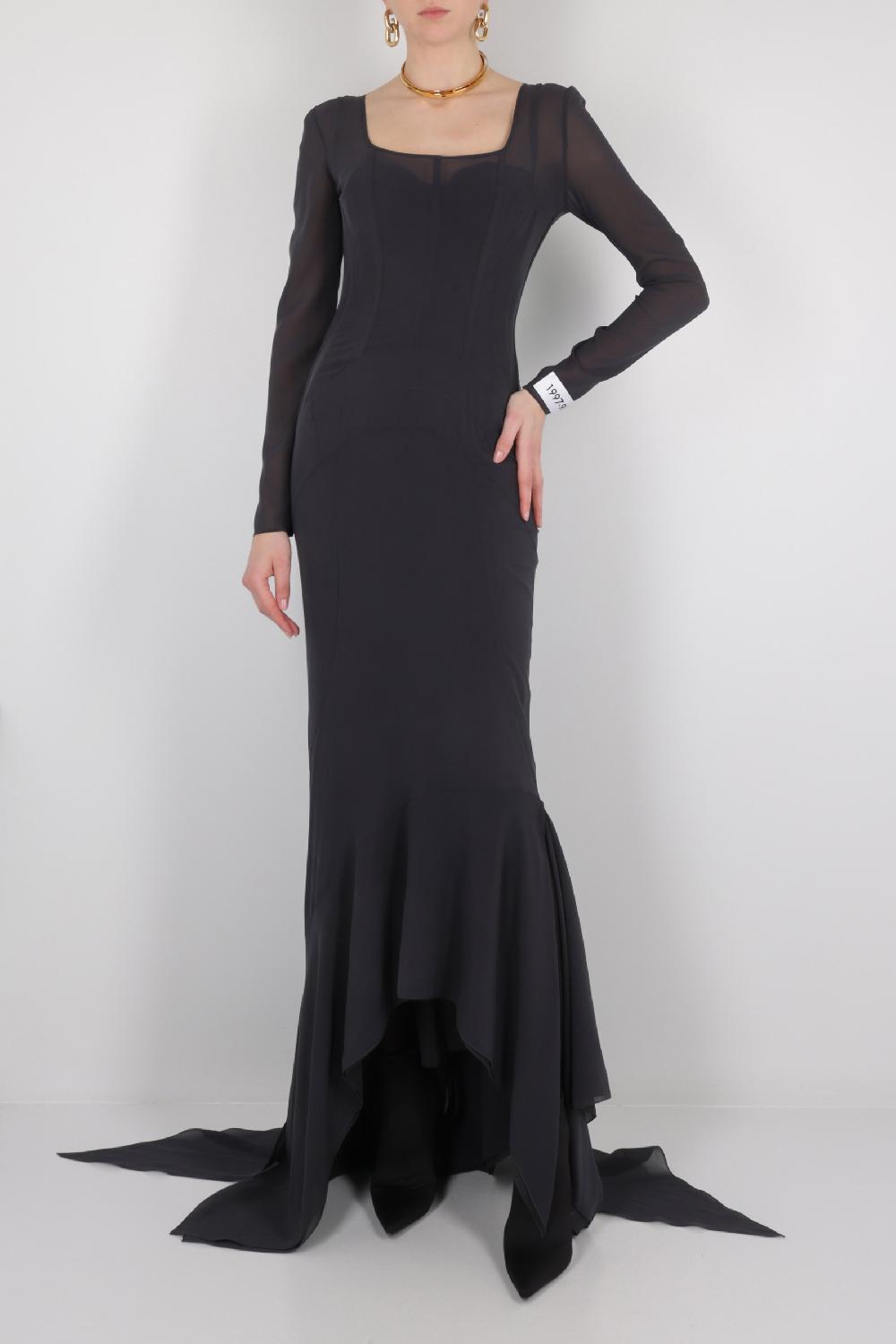 DOLCE & GABBANA Abito Lungo In Crepe De Chine