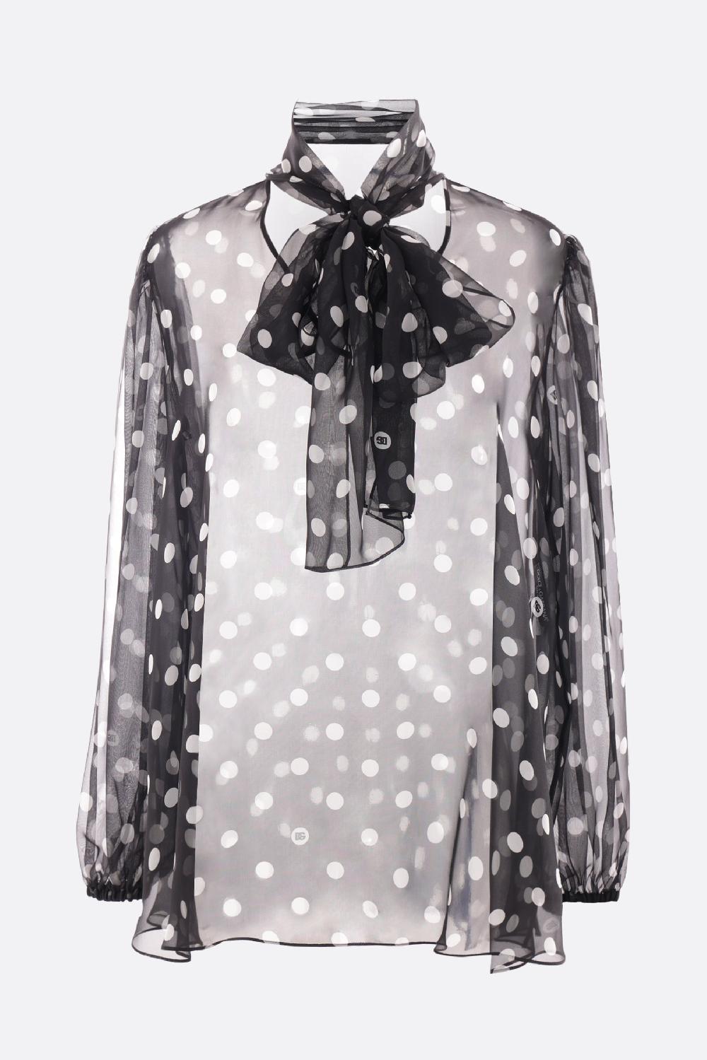 DOLCE & GABBANA blusa in chiffon stampa pois