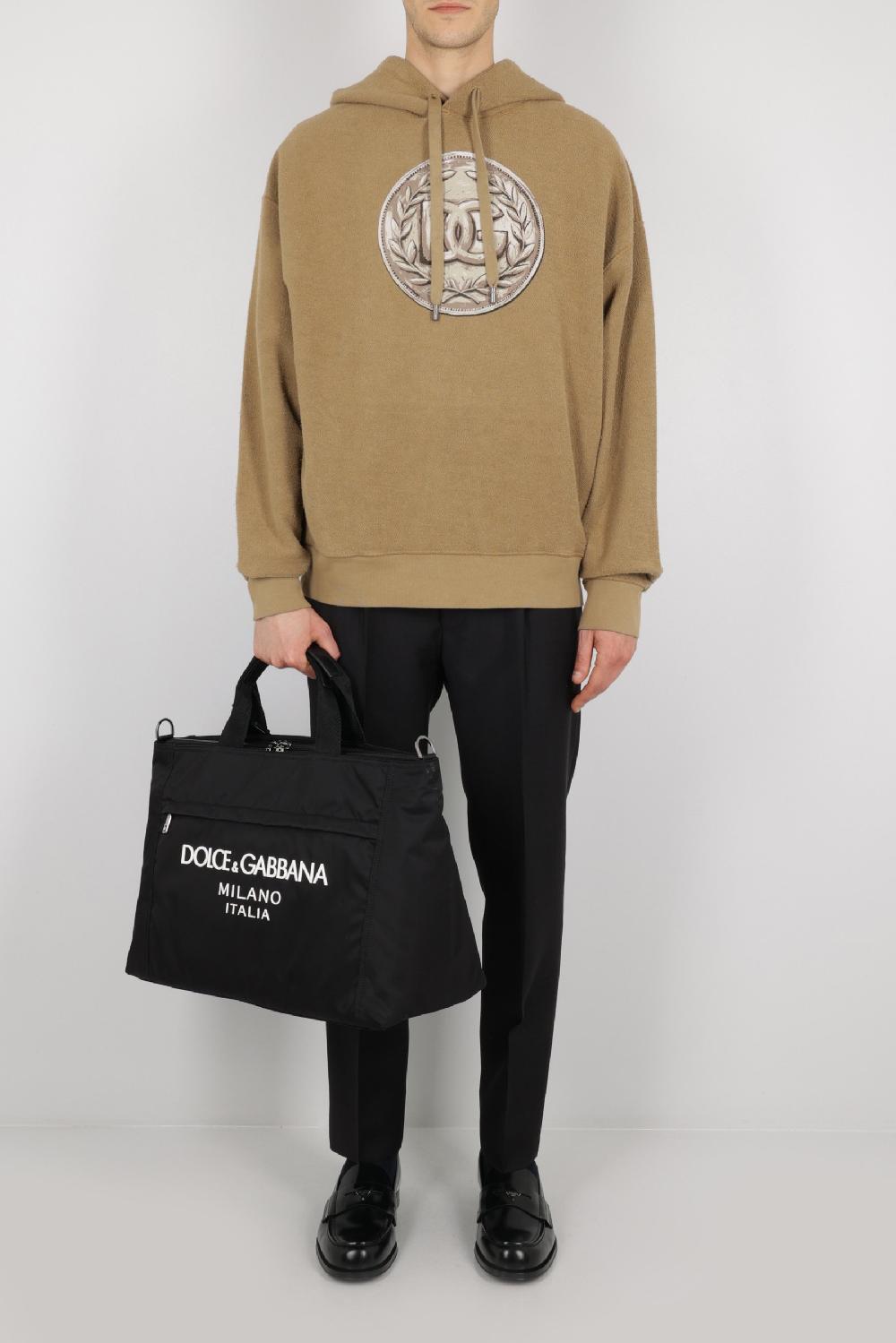 DOLCE & GABBANA Borsa A Mano In Nylon Con Logo