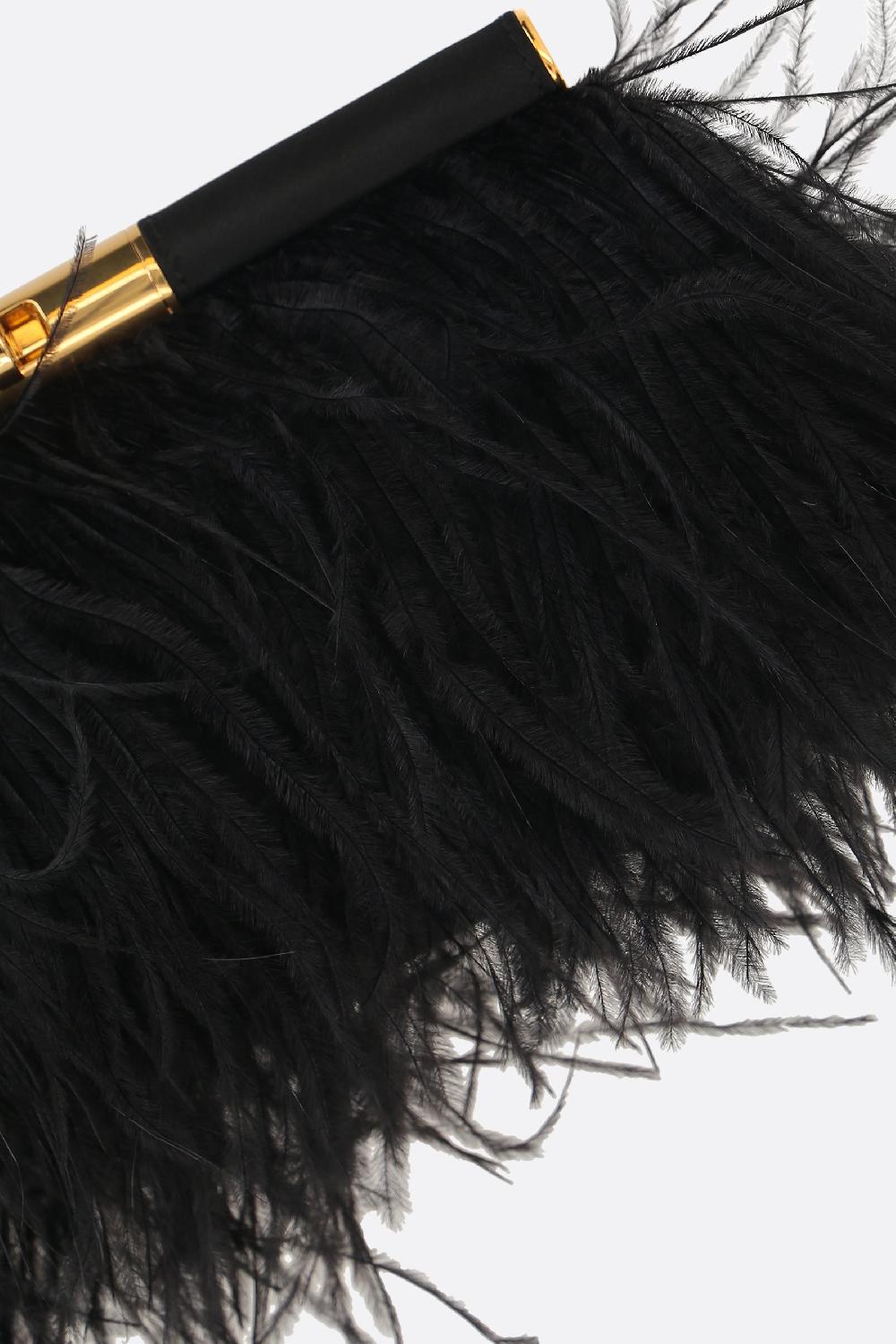 DOLCE & GABBANA Borsa A Spalla In Raso Con Piume