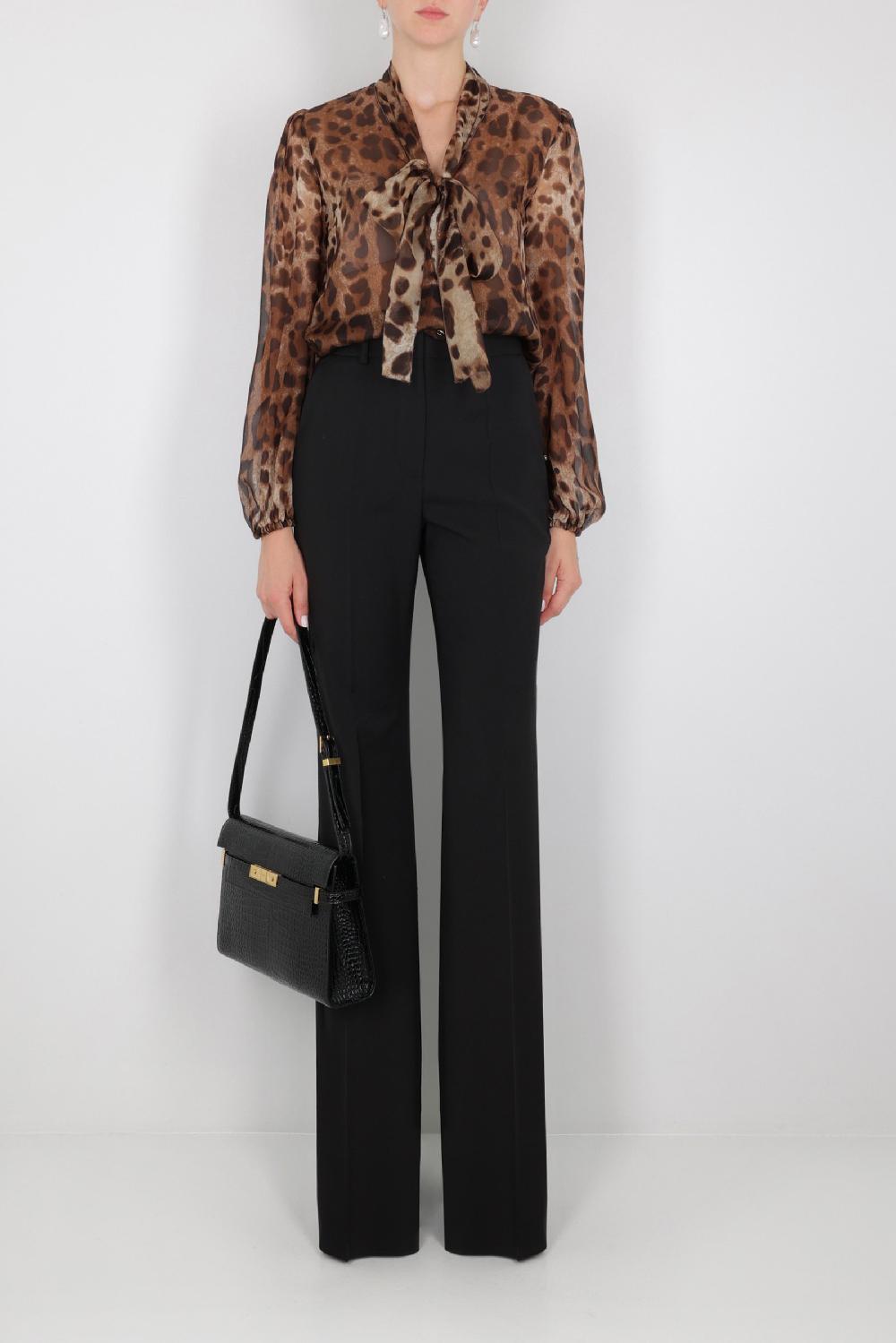 DOLCE & GABBANA Camicia In Chiffon Stampa Leo New