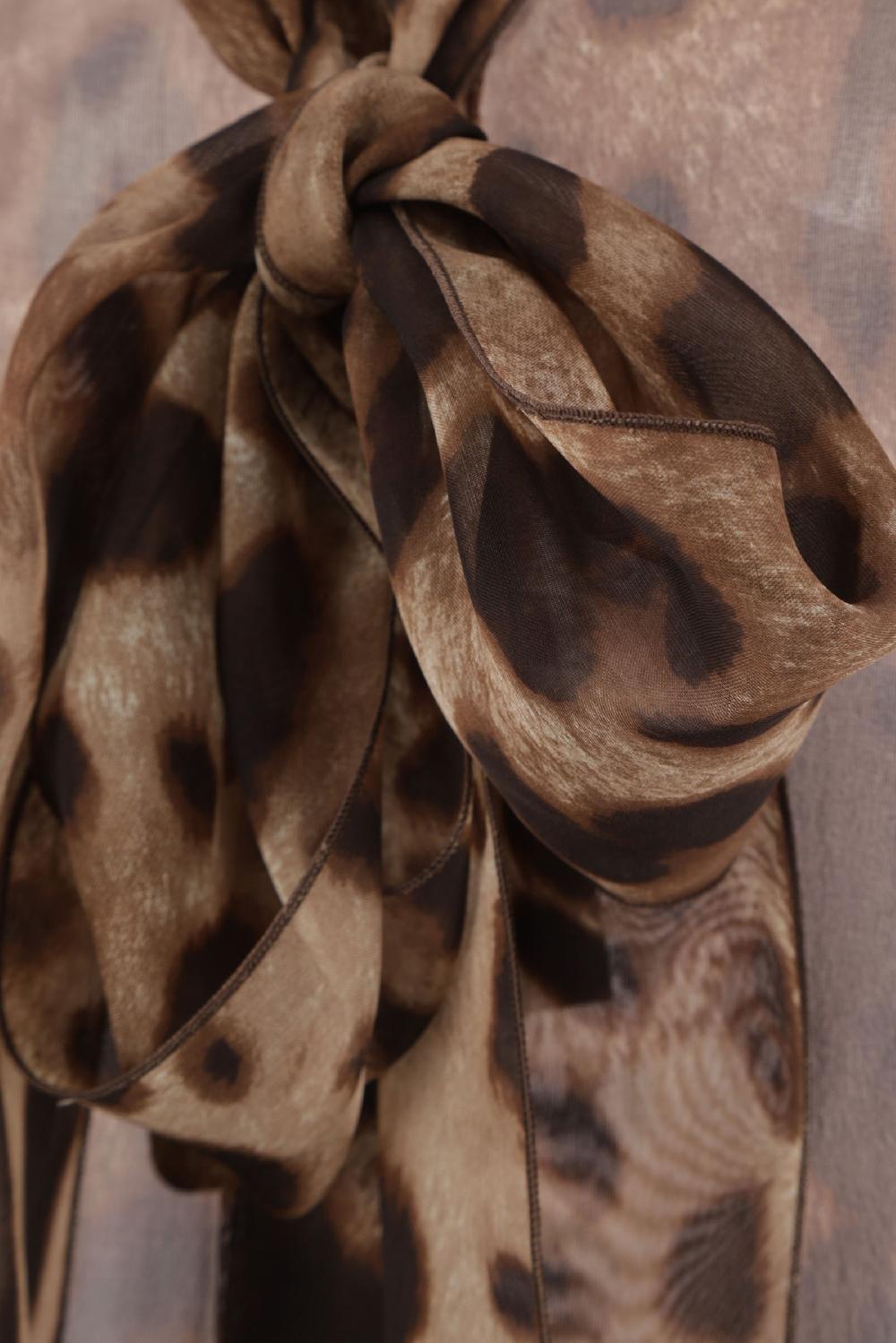 DOLCE & GABBANA Camicia In Chiffon Stampa Leo New