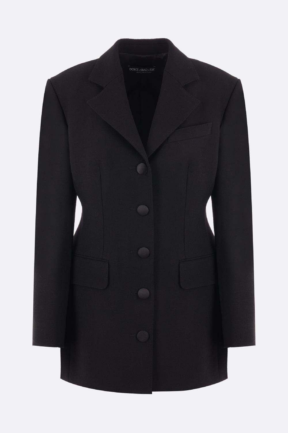 DOLCE & GABBANA giacca lunga monopetto Dolce in cady