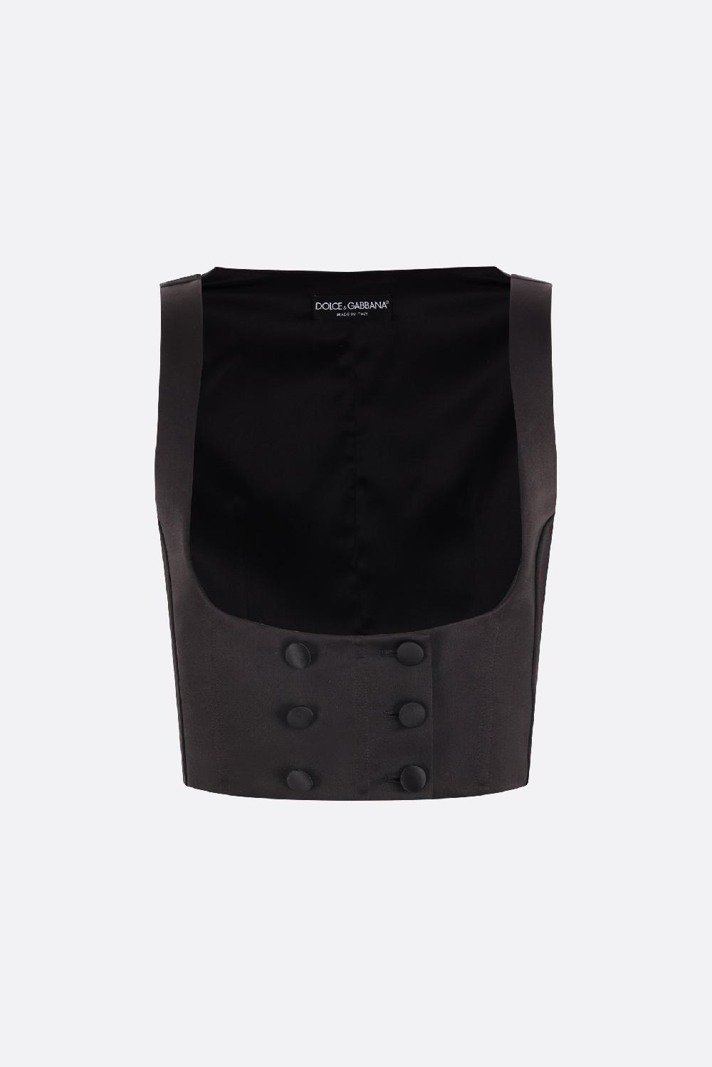 DOLCE & GABBANA gilet tuxedo doppiopetto in duchesse