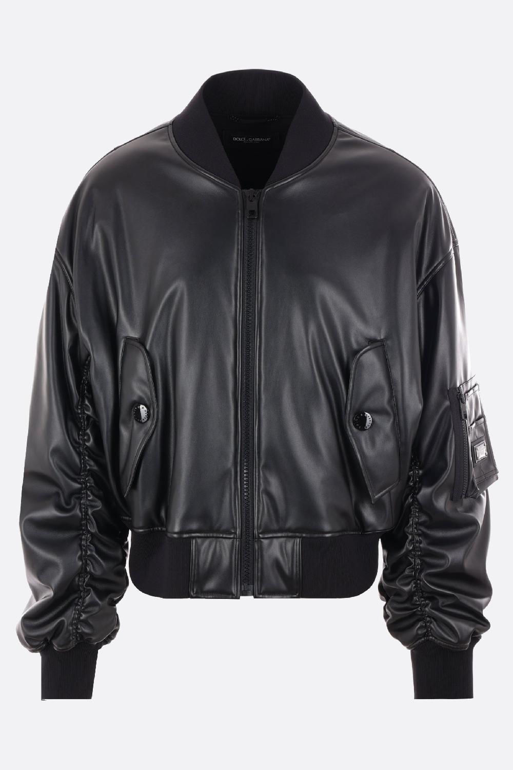 DOLCE & GABBANA giubbotto bomber in eco-pelle