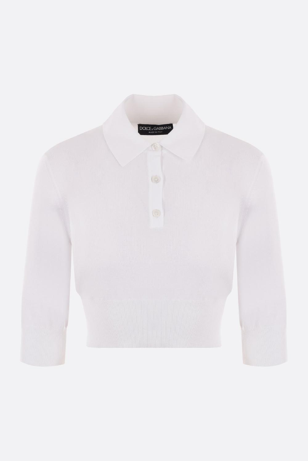 DOLCE & GABBANA polo cropped in misto cotone