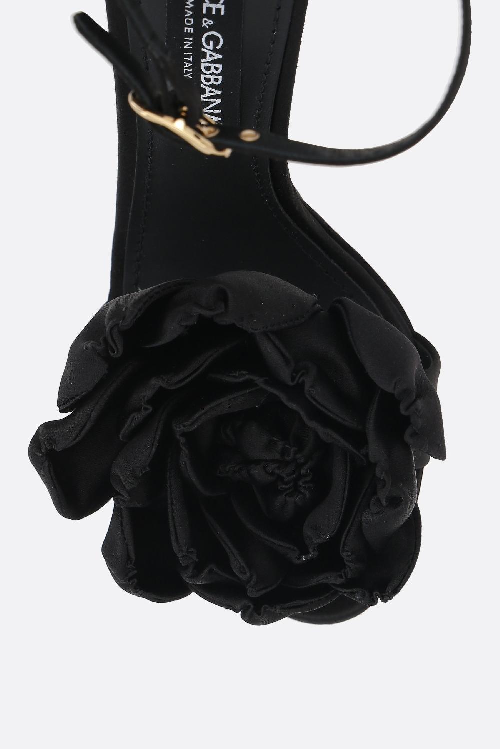 DOLCE & GABBANA Sandalo Platform In Raso Con Fiore