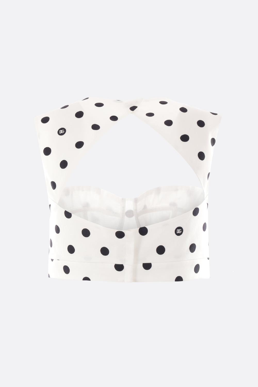 DOLCE & GABBANA Top Bustier In Drill Stampa Pois