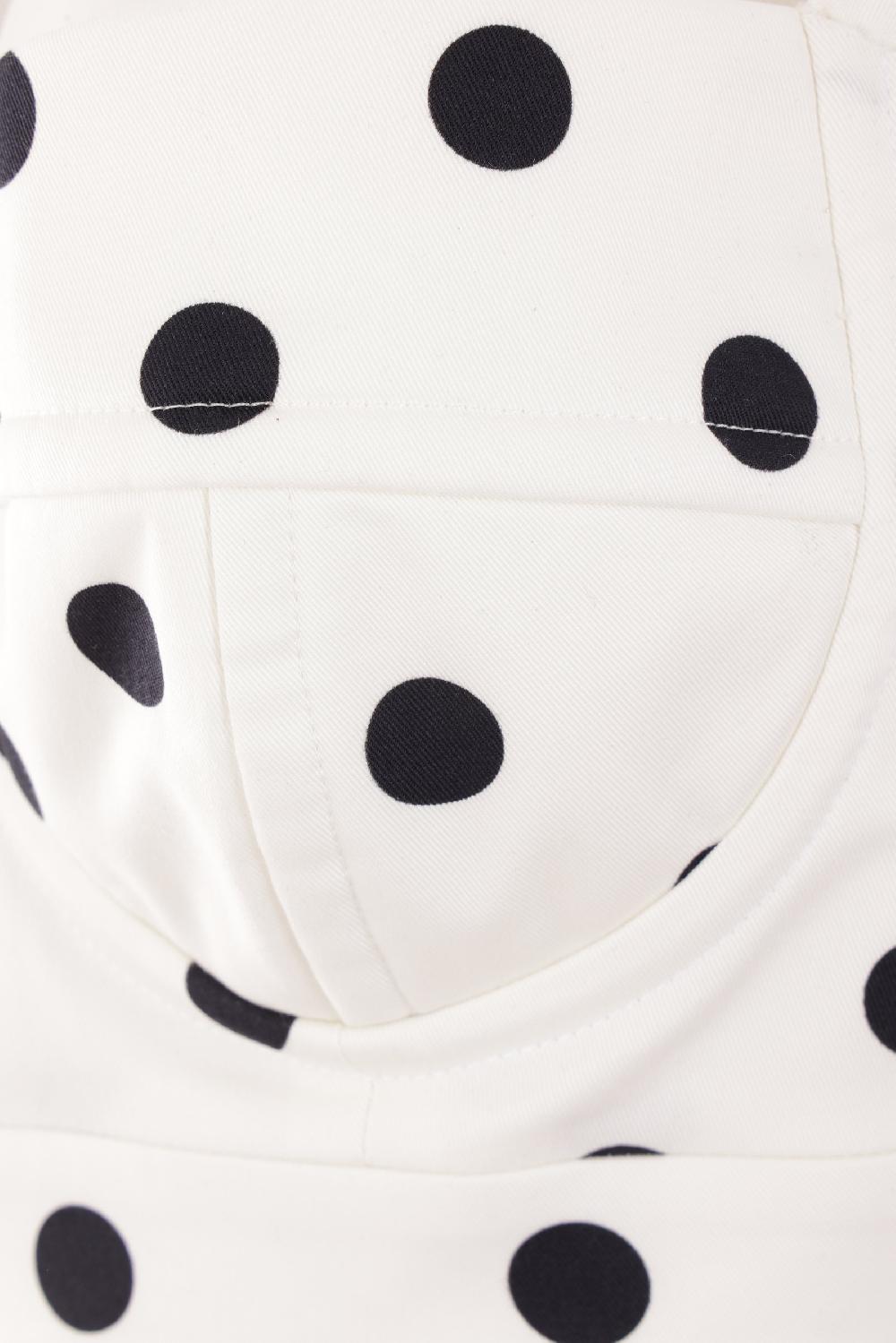 DOLCE & GABBANA Top Bustier In Drill Stampa Pois