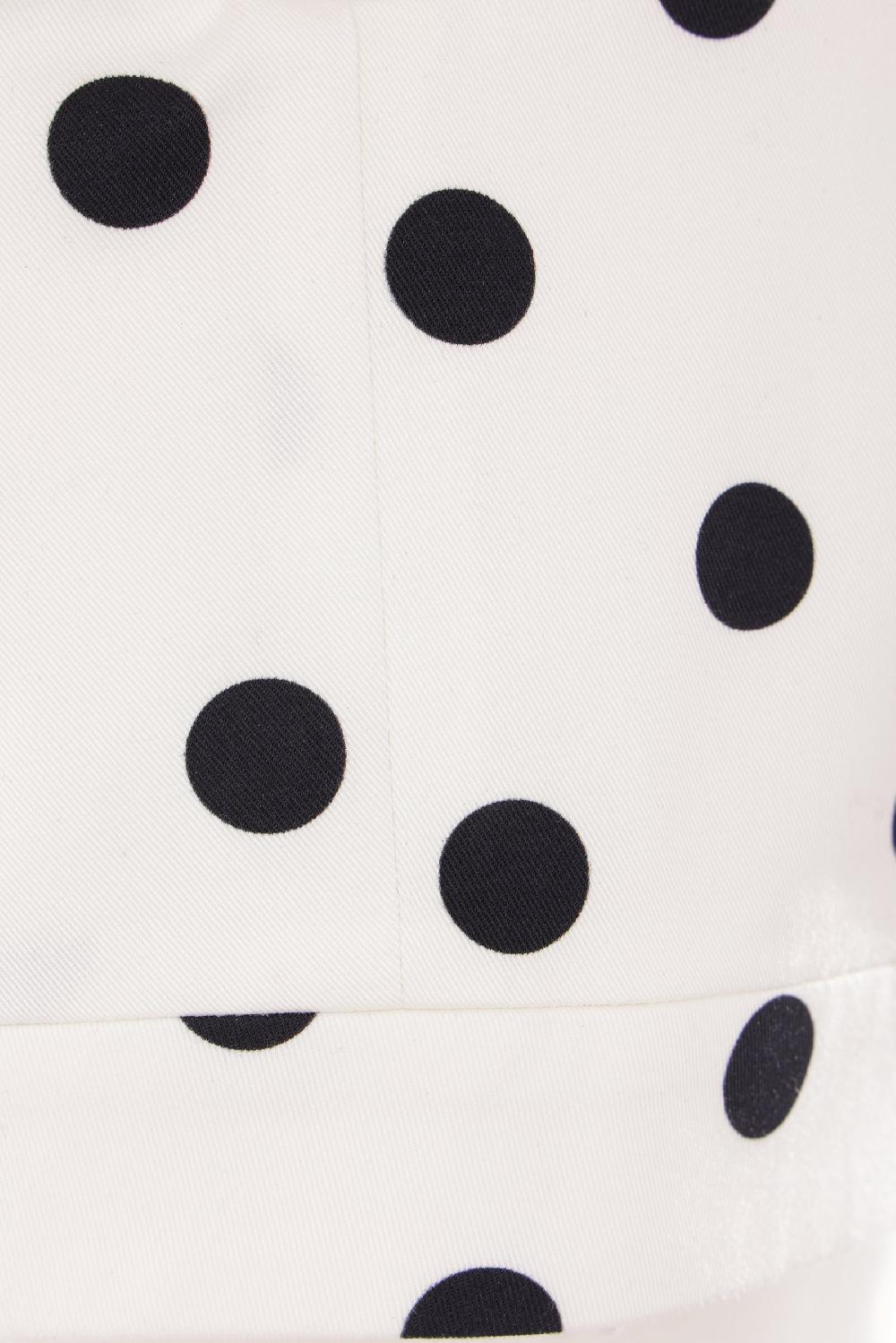 DOLCE & GABBANA Top Bustier In Drill Stampa Pois