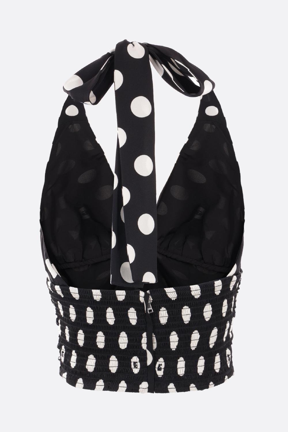 DOLCE & GABBANA Top Cropped In Charmeuse Stampa Pois