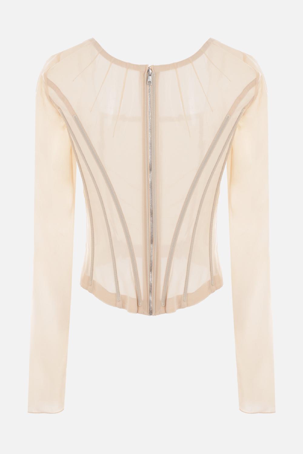 DOLCE & GABBANA Top Cropped In Crepe De Chine