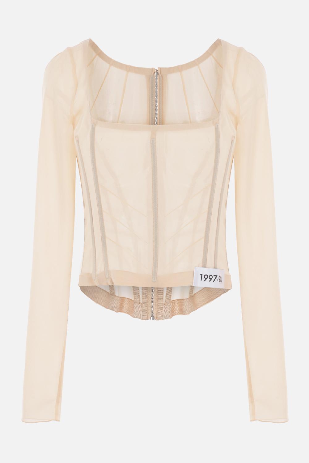 DOLCE & GABBANA top cropped in crepe de chine