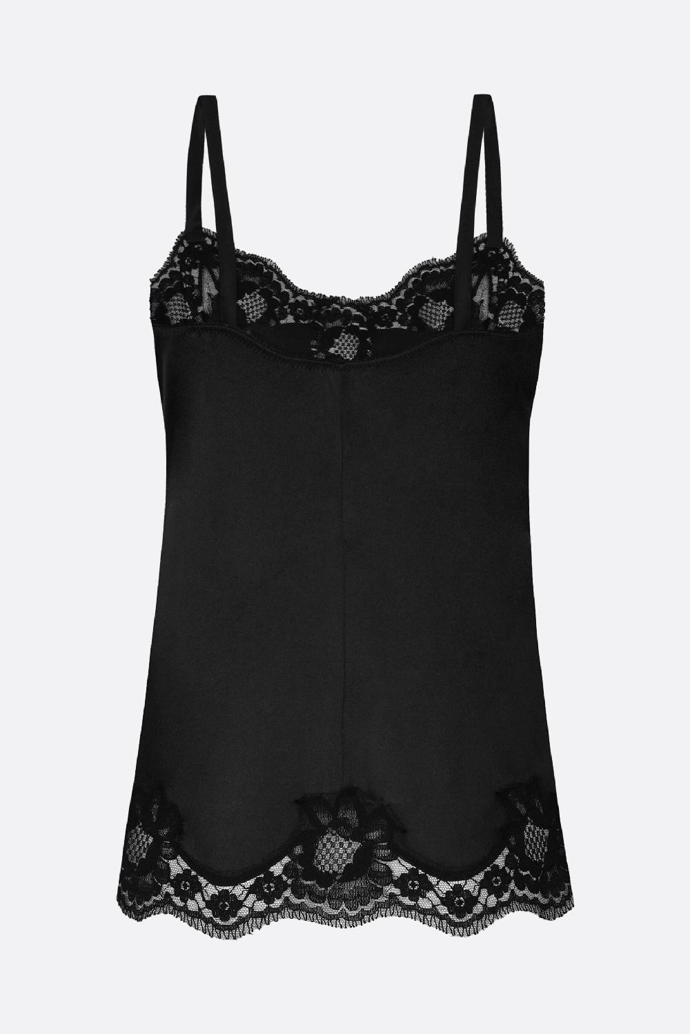 DOLCE & GABBANA Top Lingerie In Raso Con Pizzo