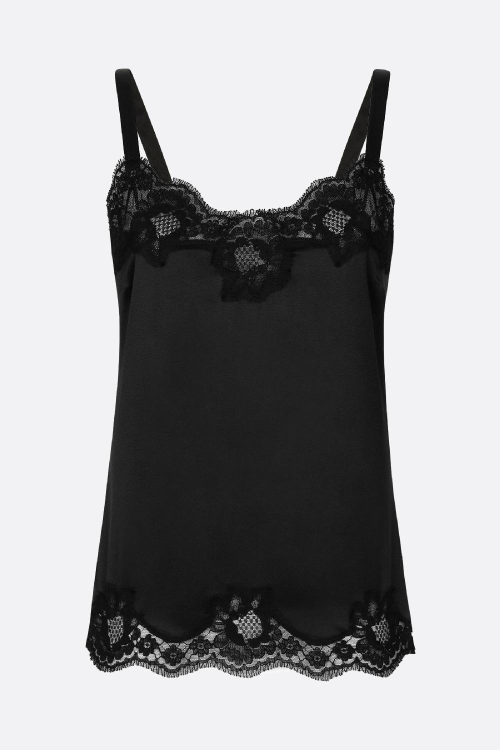 DOLCE & GABBANA top lingerie in raso con pizzo