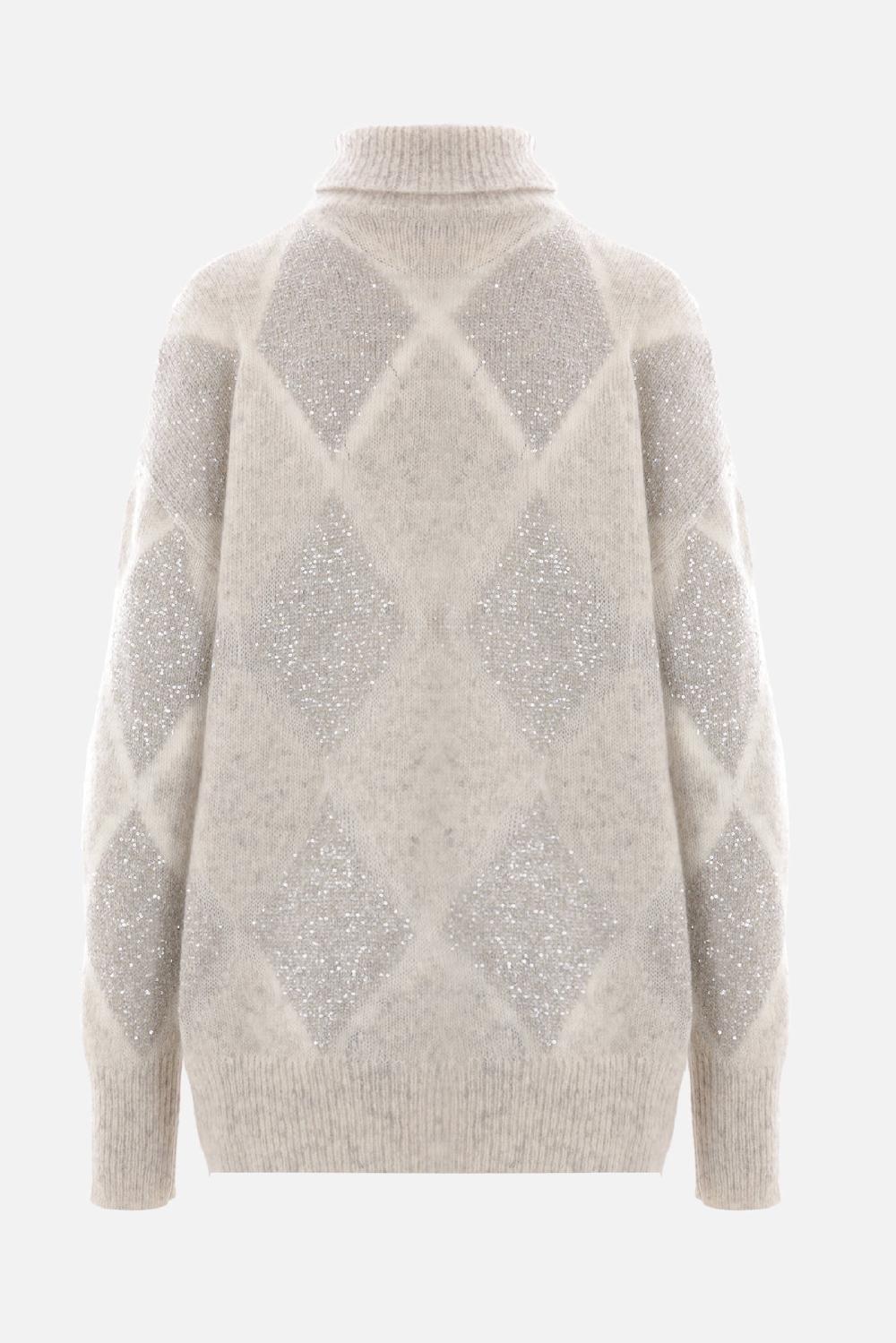 BRUNELLO CUCINELLI Dolcevita Dazzling Argyle In Lana E Mohair