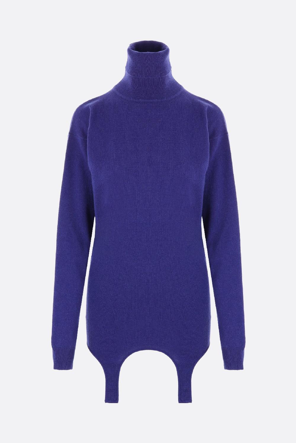 SAINT LAURENT dolcevita in cashmere con giarrettiera