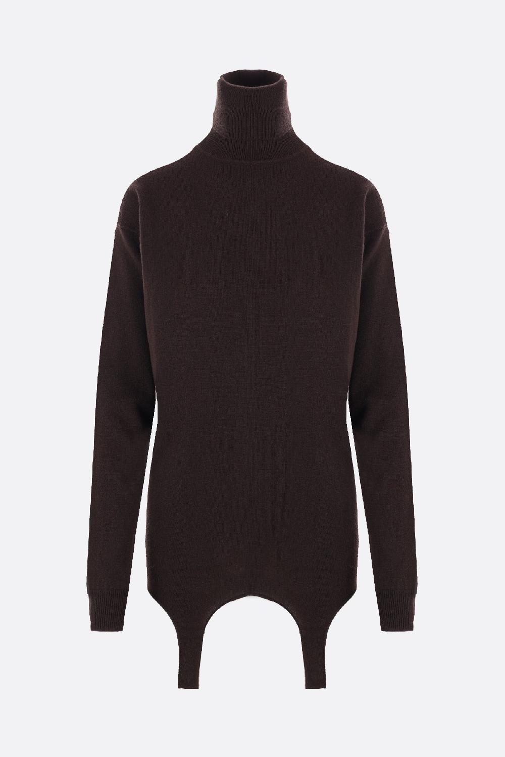SAINT LAURENT dolcevita in cashmere con giarrettiera